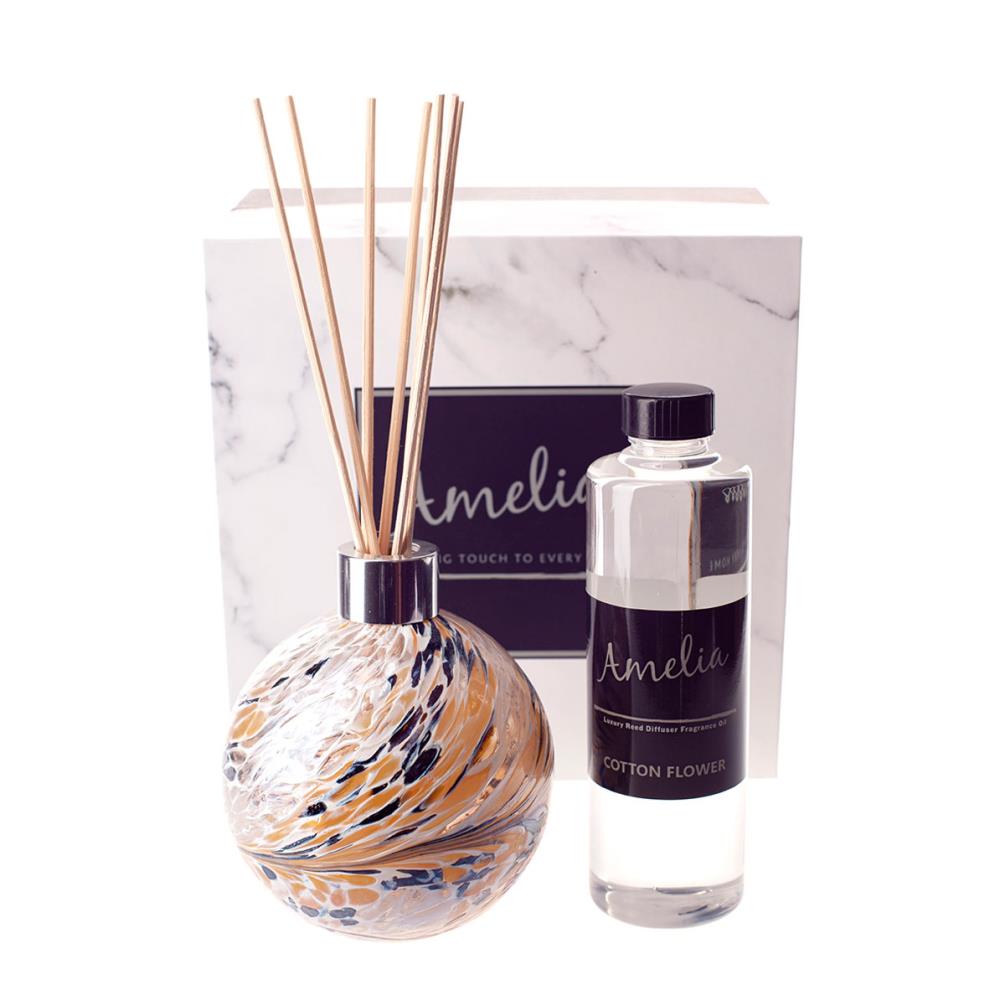 Amelia Art Glass White Nude & Gold Reed Diffuser Gift Set  £37.79